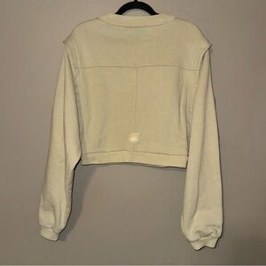 ALO Yoga Cropped Fresh Coverup Crewneck Sweatshirt Minty Green Womens Small/Med